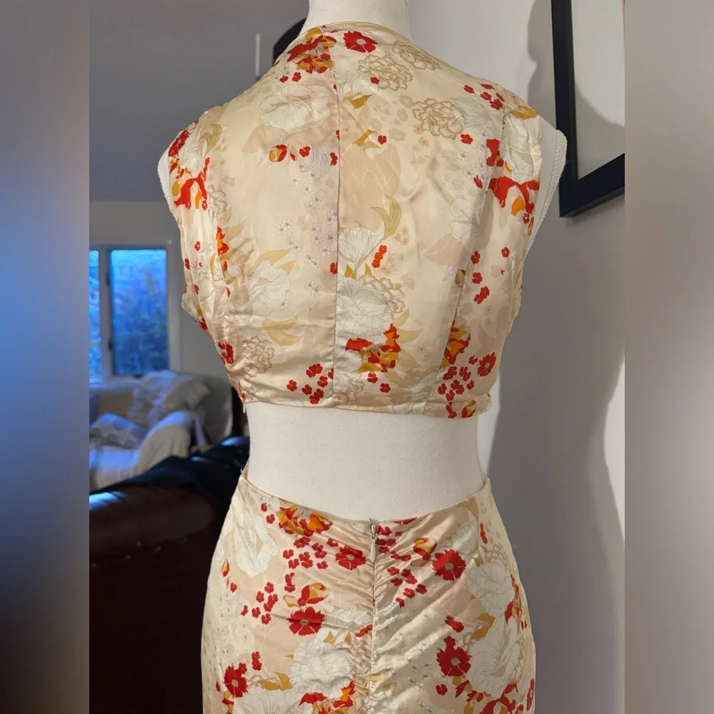 Auteur silk twist gown in kimono print, size S - Picture 4 of 15